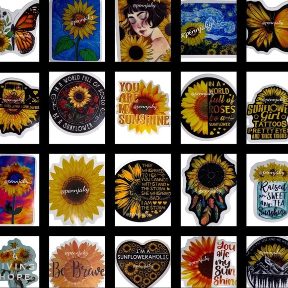 SUNFLOWER lovers 10 stickers bundle for water bottles laptop - Picture 2 of 8